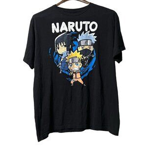 Naruto Shippuden T- Shirt Size XL Kakashi Sasuke Chibi Retro Manga Anime Cartoon